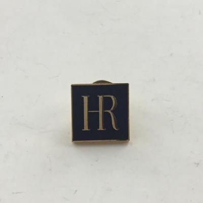 HR marked gold tone vintage push pin