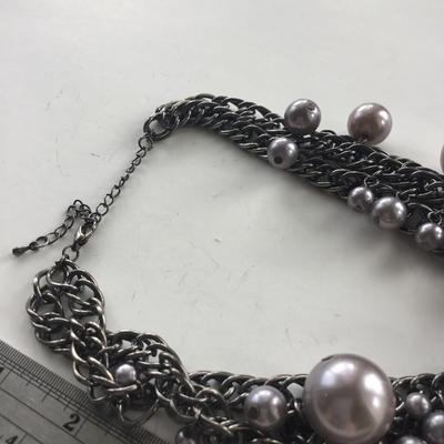Statement collared necklace
