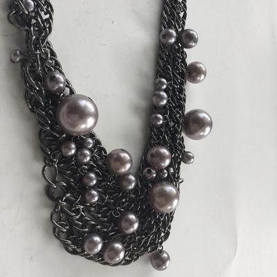 Statement collared necklace
