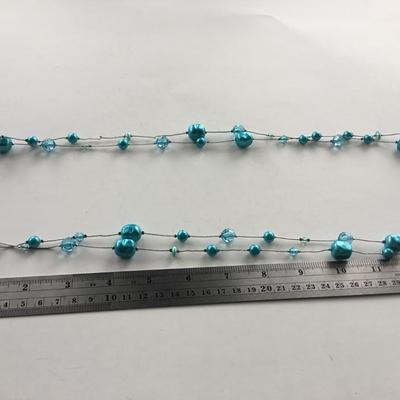 Unmarked blue long wrap around beautiful necklace