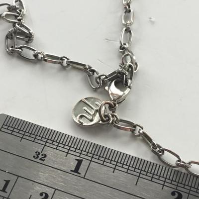 M marked beautiful silver tome flower necklace