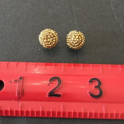Vintage textured J crew, gold tone, stud earrings