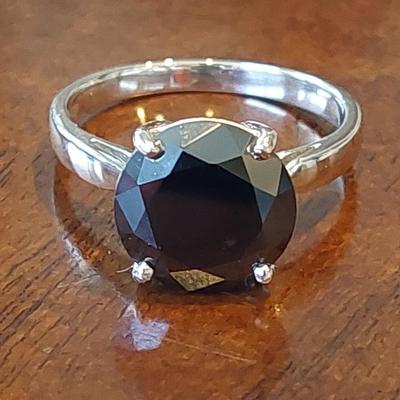 Natural black diamond 3 carat ring