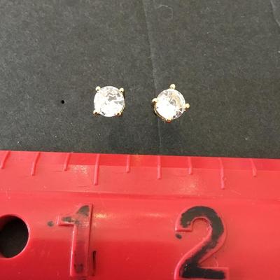 Beautiful gold tone crystal stud earrings