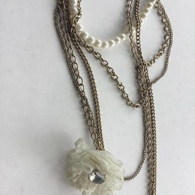 Beautiful gold tone multilayer statement necklace