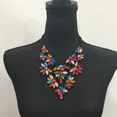 Beautiful multicolored, rhinestone statement necklaces very nice very beautiful