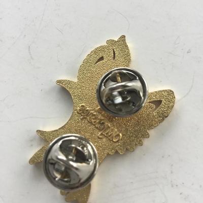 Owl create marked vintage push pin