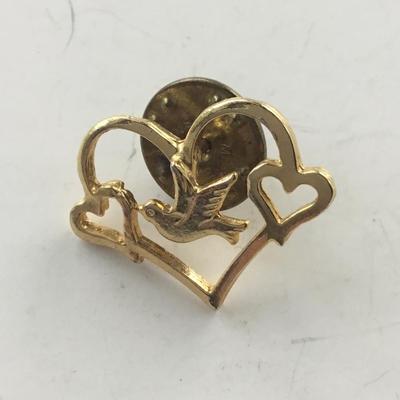 Bird inside heart fashion push pin