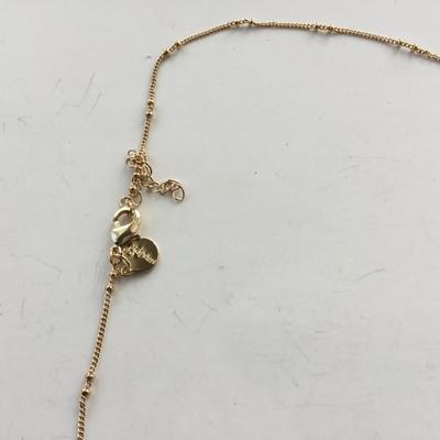 Gold tone L necklace mud pie marked