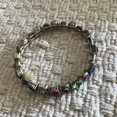 Pretty multicolored rhinestone stretch bracelet