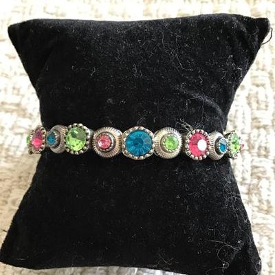 Pretty multicolored rhinestone stretch bracelet