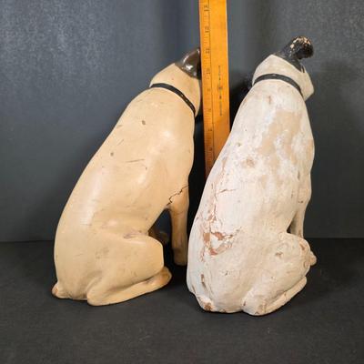 LOT 41K: Pair of Vintage RCA Nipper Paper Mache Figurines