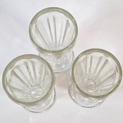 LOT 27K: Vintage Soda Fountain Straw Dispenser Along w/3 Soda Fountain Glasses, Wood Handle Ice Cream Scooper & Walt Disney World -...