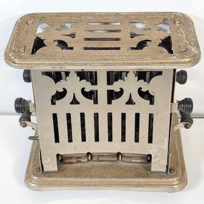 LOT 48K: Antique/Vintage Universal Landers, Frary & Clark Electric Toaster W/3 Wire Bail Closure Blue-Green Glass Canning Jars