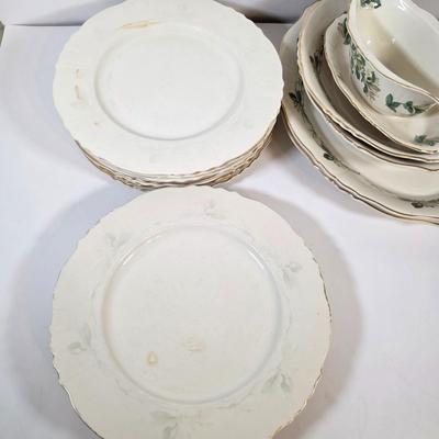 LOT 49K: Vintage Westvale Syracuse China, Made In America Dishes, Creamer Set, Platters, Bowls & Attached Gravy Boat