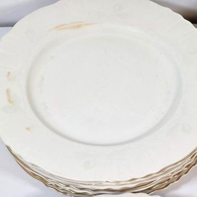 LOT 49K: Vintage Westvale Syracuse China, Made In America Dishes, Creamer Set, Platters, Bowls & Attached Gravy Boat