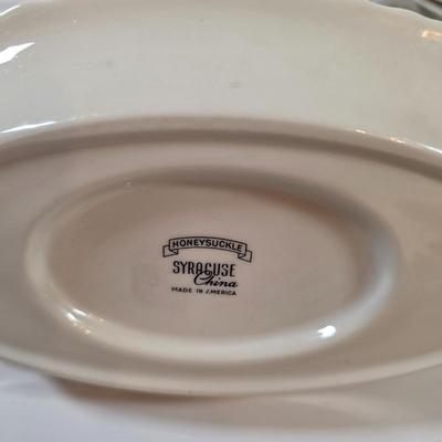 LOT 49K: Vintage Westvale Syracuse China, Made In America Dishes, Creamer Set, Platters, Bowls & Attached Gravy Boat