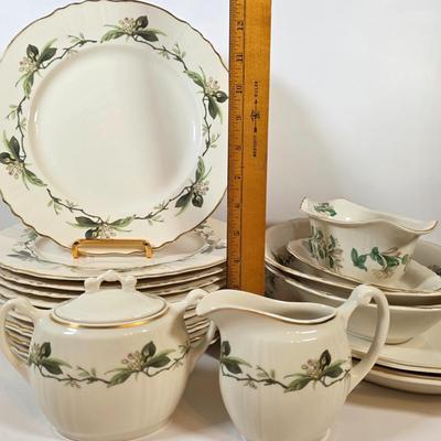 LOT 49K: Vintage Westvale Syracuse China, Made In America Dishes, Creamer Set, Platters, Bowls & Attached Gravy Boat