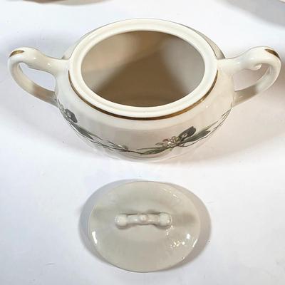 LOT 49K: Vintage Westvale Syracuse China, Made In America Dishes, Creamer Set, Platters, Bowls & Attached Gravy Boat
