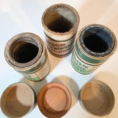 LOT 52K: Antique Thomas Edison Company Phonograph Cylinder Records, 8 Containers W/7 Four-Minute Phonograph Cylinder Records