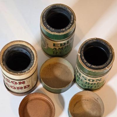 LOT 53K: Antique Thomas Edison Company, Collection of 9 Phonograph Cylinder Records