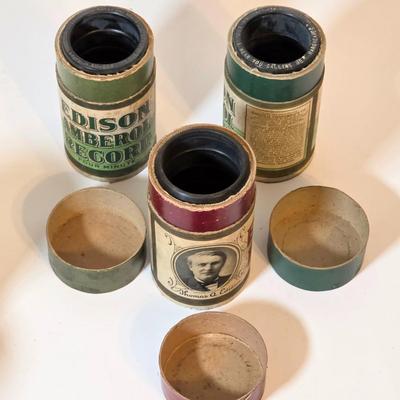 LOT 53K: Antique Thomas Edison Company, Collection of 9 Phonograph Cylinder Records