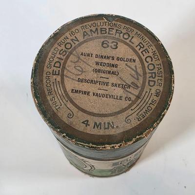 LOT 53K: Antique Thomas Edison Company, Collection of 9 Phonograph Cylinder Records
