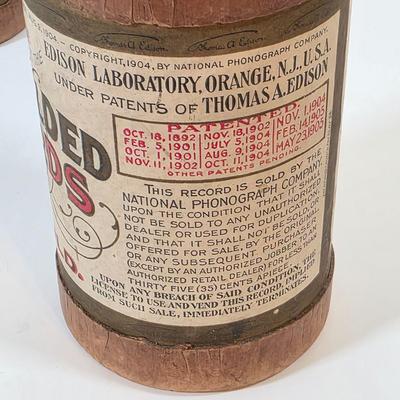 LOT 54K: Antique Thomas Edison Phonograph Cylinder Records, Collection of 8