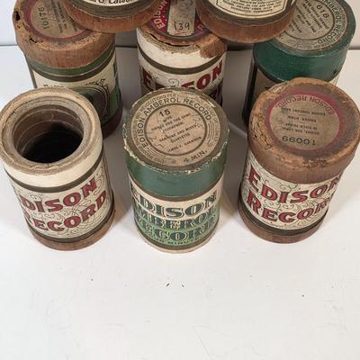 LOT 55K: Antique Collection of 9 Thomas Edison Company Phonograph Cylinder Records