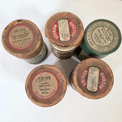 LOT 55K: Antique Collection of 9 Thomas Edison Company Phonograph Cylinder Records