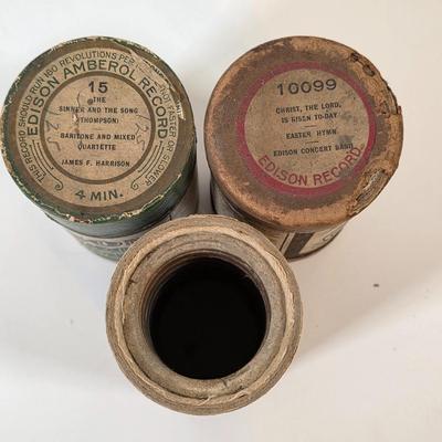 LOT 55K: Antique Collection of 9 Thomas Edison Company Phonograph Cylinder Records