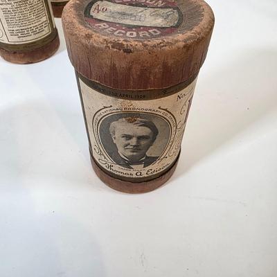LOT 55K: Antique Collection of 9 Thomas Edison Company Phonograph Cylinder Records