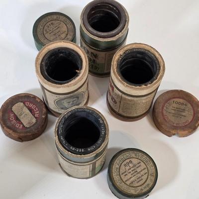 LOT 56K: Antique Thomas Edison Company Phonograph Cylinder Records, Collection of 9