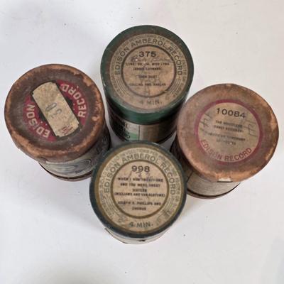 LOT 56K: Antique Thomas Edison Company Phonograph Cylinder Records, Collection of 9