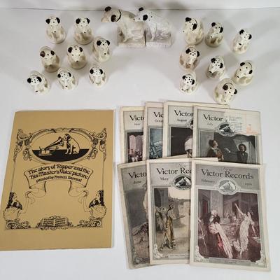 LOT 62K: Many Victor Dog Ceramic Salt & Pepper Shakers and Booklet, Also Seven Vintage Early 20th Century Victor New Music Pamphlets