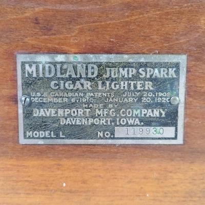 LOT 66F: Antique Wooden Midland Jump Spark Cigar Lighter