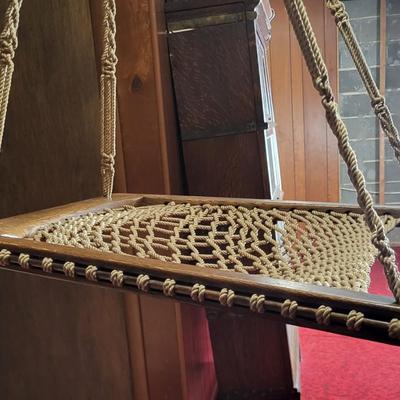 LOT 74B: Vintage Ceiling Hung Macramé Swing Chair