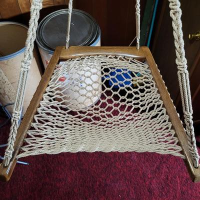 LOT 74B: Vintage Ceiling Hung Macramé Swing Chair