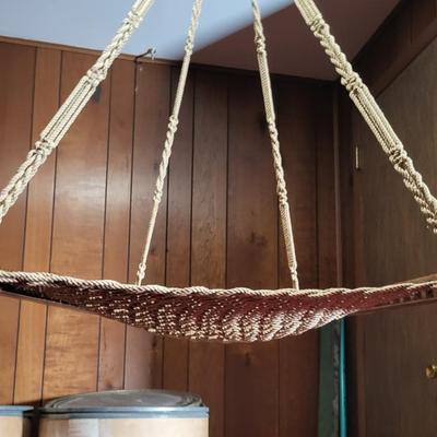 LOT 74B: Vintage Ceiling Hung Macramé Swing Chair