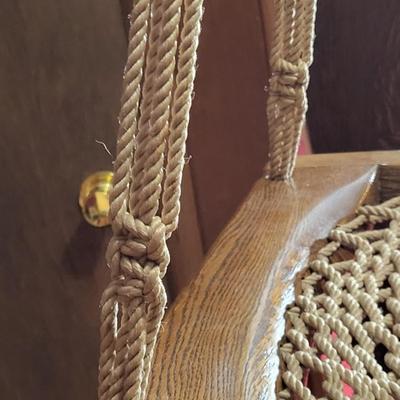 LOT 74B: Vintage Ceiling Hung Macramé Swing Chair