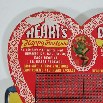 LOT 84X: Vintage Punchboard Happy Hostess Candies Pinup Girl Countertop Promotional Game