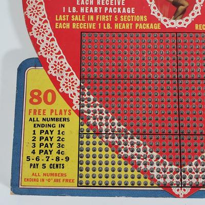 LOT 84X: Vintage Punchboard Happy Hostess Candies Pinup Girl Countertop Promotional Game