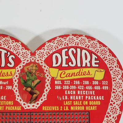 LOT 84X: Vintage Punchboard Happy Hostess Candies Pinup Girl Countertop Promotional Game