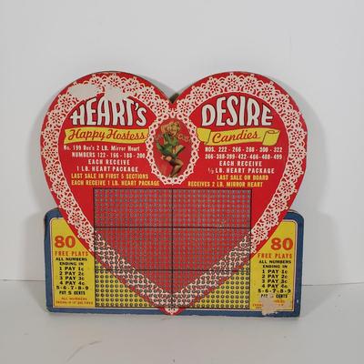 LOT 84X: Vintage Punchboard Happy Hostess Candies Pinup Girl Countertop Promotional Game