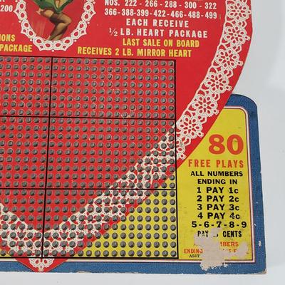 LOT 84X: Vintage Punchboard Happy Hostess Candies Pinup Girl Countertop Promotional Game