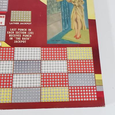 LOT 85X: Vintage Punchboard Gambling Countertop Promotional Game In the Lather