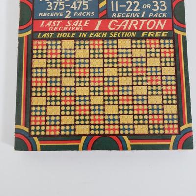 LOT 87X: Vintage Cigarette Carton Winner Punchboard Countertop Gambling Game