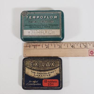 LOT 88X: Vintage Rolls Razor, EX Lax and Terpoflor Tins