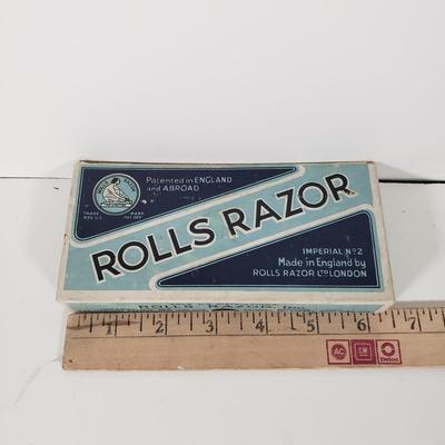 LOT 88X: Vintage Rolls Razor, EX Lax and Terpoflor Tins