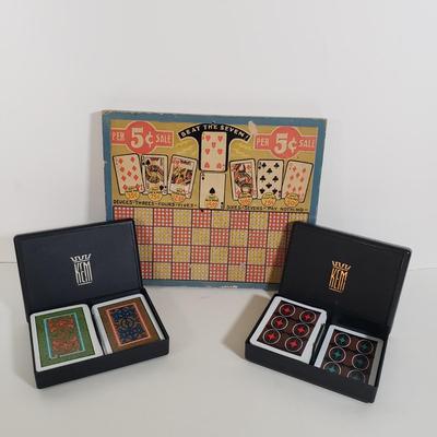 LOT 89X: Vintage Punchboard Countertop Game with KEM Playing Cards